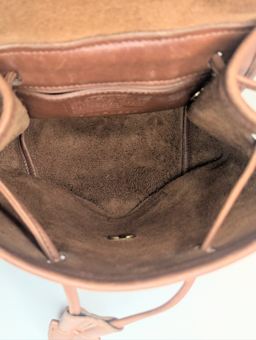 Vintage Coach Leather Backpack Tan Brown - Picture 7 of 14